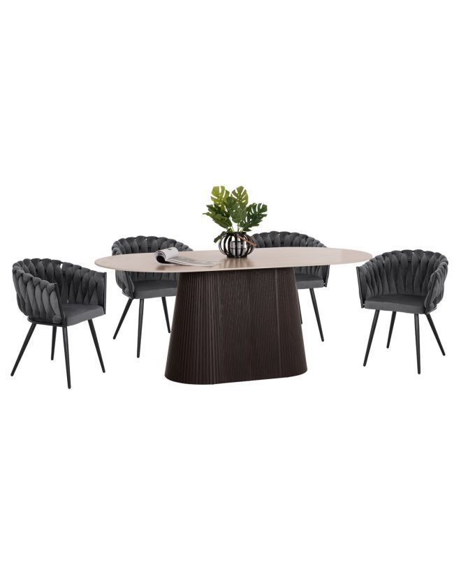 ΣΕΤ ΤΡΑΠΕΖΑΡΙΑΣ 5ΤΜΧ CATER HM12118.01 ΚΕΡΑΜΙΚΟ TOP ΟΒΑΛ--ΓΚΡΙ ΒΕΛΟΥΔΟ
