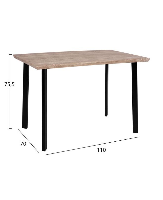 ΣΕΤ ΤΡΑΠΕΖΑΡΙΑΣ 5ΤΜΧ ΜΕ ΤΡΑΠΕΖΙ 110Χ70Χ75,5 & ΚΑΡΕΚΛΕΣ ΜΑΥΡΕΣ VANESSA HM11019