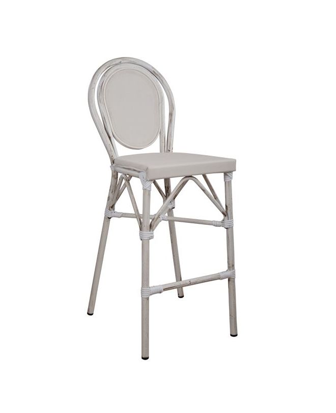 ΣΚΑΜΠΩ ΑΛΟΥΜΙΝΙΟΥ BAMBOO LOOK ΠΑΤΙΝΑ ΛΕΥΚΟ ΜΕ TEXTLINE HM5110 47x61x115 εκ.