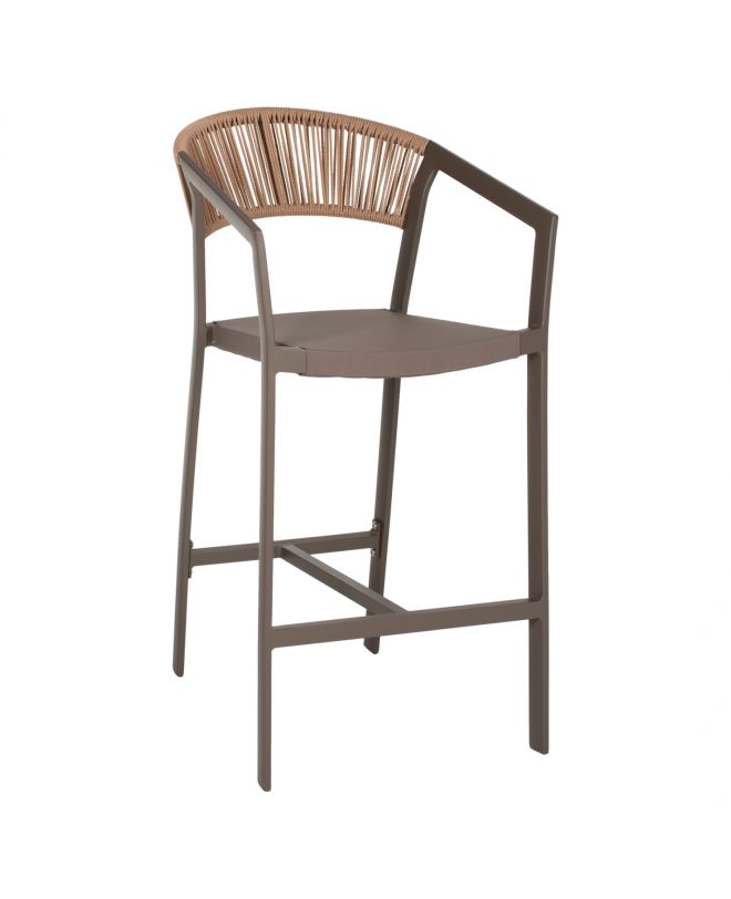 ΣΚΑΜΠΟ ΑΛΟΥΜΙΝΙΟΥ ΜΕ ΜΠΡΑΤΣΑ ΣΑΜΠΑΝΙΖΕ RATTAN ΛΕΥΚΟ TEXTLINE HM5892.03 56x58x105Y εκ.