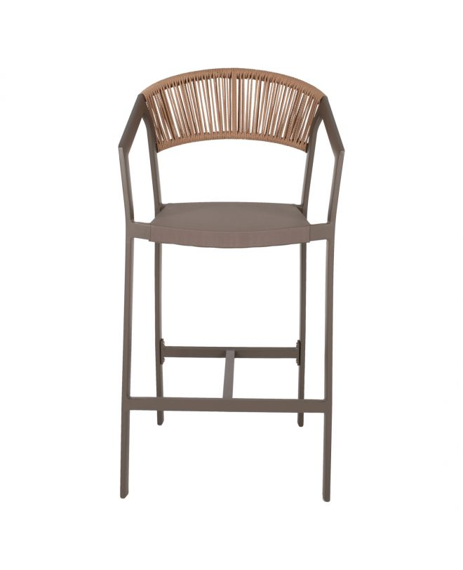 ΣΚΑΜΠΟ ΑΛΟΥΜΙΝΙΟΥ ΣΑΜΠΑΝΙ ΜΕ ΜΠΡΑΤΣΑ RATTAN & TEXTLINE 56x58x105Yεκ.HM5892.23