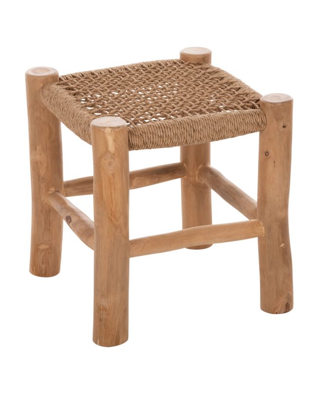 ΣΚΑΜΠΟ LONDER HM5987 ΞΥΛΟ ΤΕΑΚ ΚΑΙ ΣΥΝΘΕΤΙΚΟ RATTAN ΣΕ ΦΥΣΙΚΟ 38x38x40,5Υεκ.