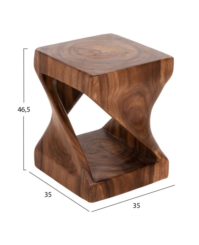 ΣΚΑΜΠΟ GEBO HM9754 ΤΕΤΡΑΓΩΝΟ ΑΠΟ ΞΥΛΟ SUAR ΣΕ ΚΑΡΥΔΙ 35x35x46,5Y εκ.