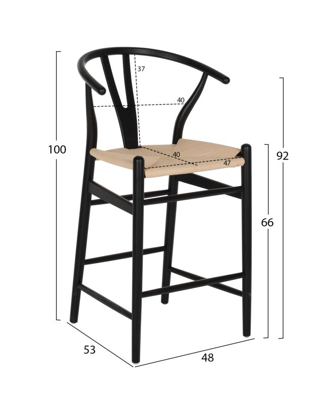 ΣΚΑΜΠΟ ΜΕΣΑΙΟΥ ΥΨΟΥΣ BRAVE ΟΞΙΑΣ ΜΕ ΔΙΧΑΛΩΤΗ ΠΛΑΤΗ ΜΑΥΡΟ HM9405.02 48x53x100Υ εκ