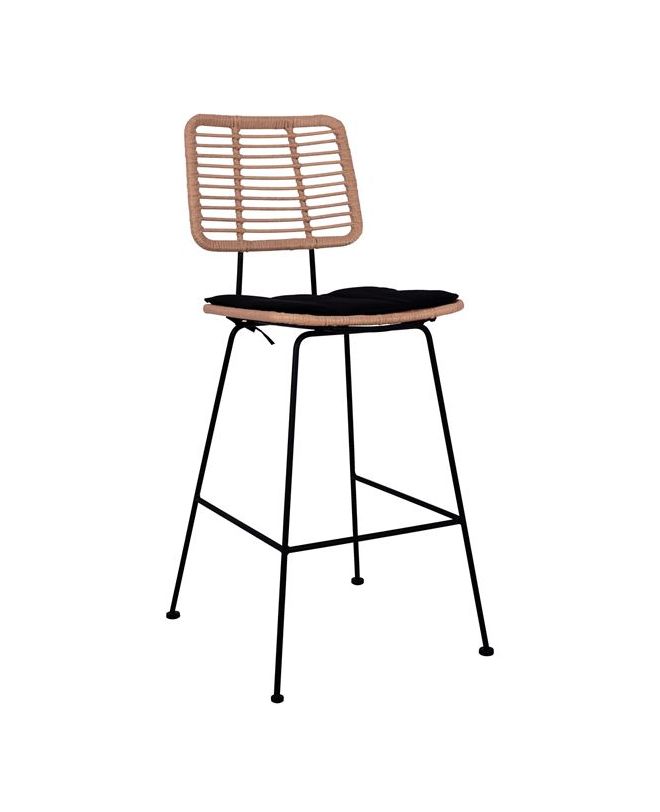ΣΚΑΜΠΟ ΜΕΤΑΛΛΙΚΟ ΜΕ ΜΑΞΙΛΑΡΙ ALLEGRA HM5455 ΜΕ WICKER ΜΠΕΖ 46,5x55x117,5Υ εκ.