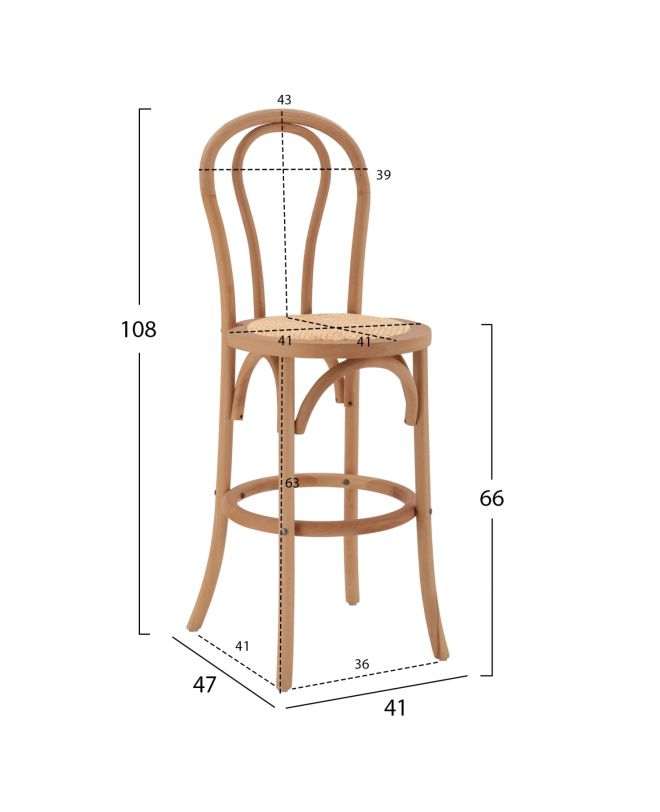 ΣΚΑΜΠΟ ΜΠΑΡ ΞΥΛΙΝΟ ΑΠΟ ΟΞΙΑ DARK HONEY ΜΕ ΨΑΘΑ 41X47X108 HM8749.05
