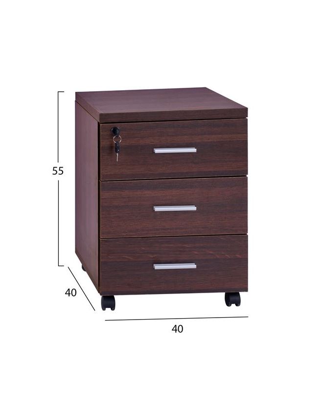 ΣΥΡΤΑΡΙΕΡΑ ΓΡΑΦΕΙΟΥ ΕΠΑΓΓΕΛΜΑΤΙΚΗ WENGE HM2048.12 40X40X55Υ εκ.