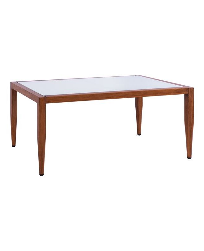 ΤΡΑΠΕΖΙ ΑΛΟΥΜΙΝΙΟΥ BAMBOO LOOK ΜΕ ΓΥΑΛΙ 100Χ58Χ46 HM5551.01