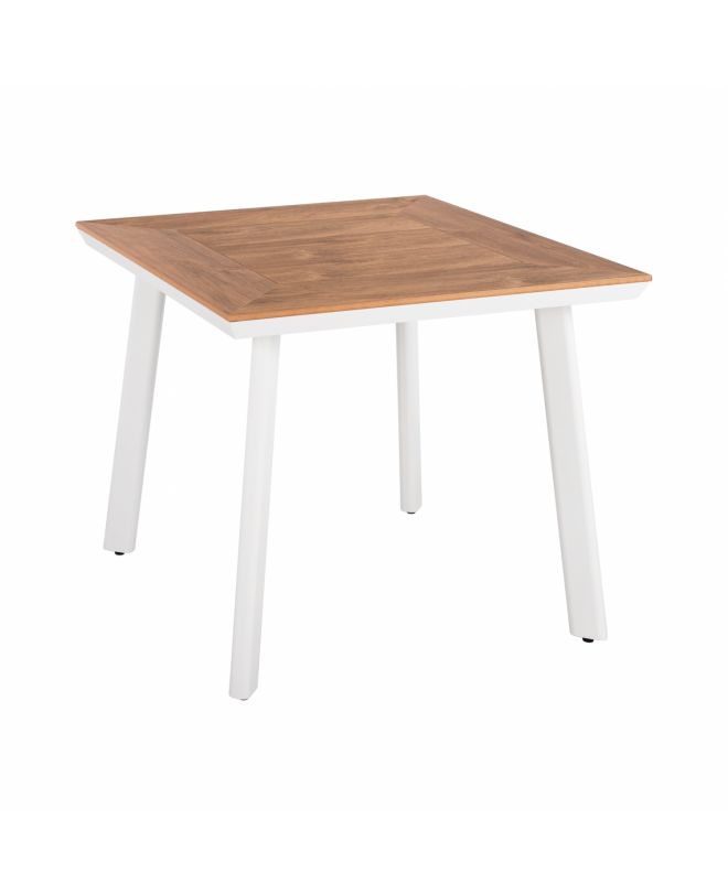 ΤΡΑΠΕΖΙ ΑΛΟΥΜΙΝΙΟΥ ΛΕΥΚΟ ΜΕ ΕΠΙΦΑΝΕΙΑ POLYWOOD HM5563.01 80x80x73Υ ΕΚ.