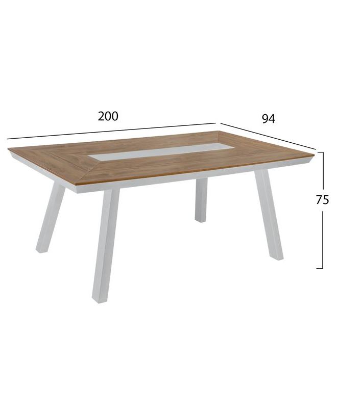 ΤΡΑΠΕΖΙ ΑΛΟΥΜΙΝΙΟΥ ΜΕ POLYWOOD 200X94 ΛΕΥΚΟ HM5131.11