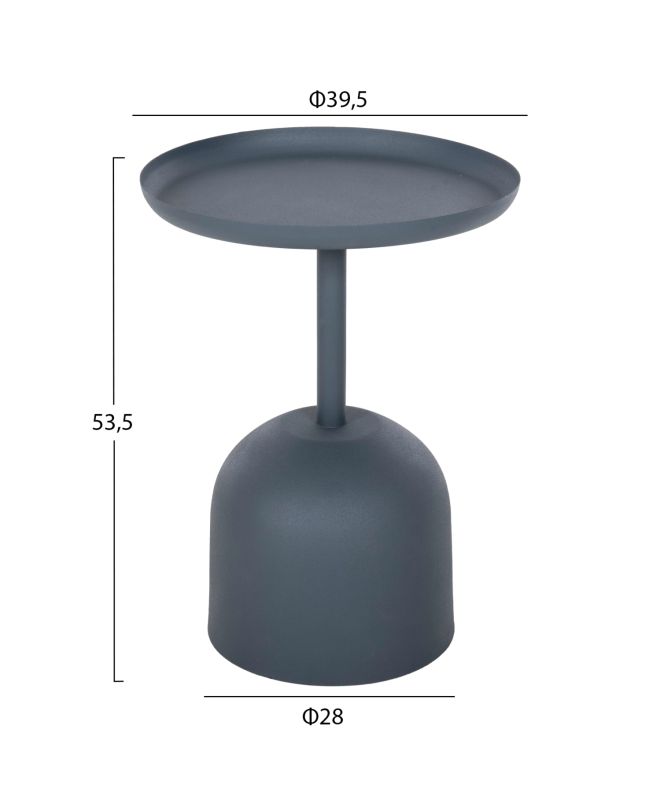 ΤΡΑΠΕΖΙ ΒΟΗΘΗΤΙΚΟ ΣΤΡΟΓΓΥΛΟ DELBEL HM4261.05 ΜΕΤΑΛΛΟ ΜΠΛΕ ΣΚΟΥΡΟ Φ39,5x53,5Υ εκ.