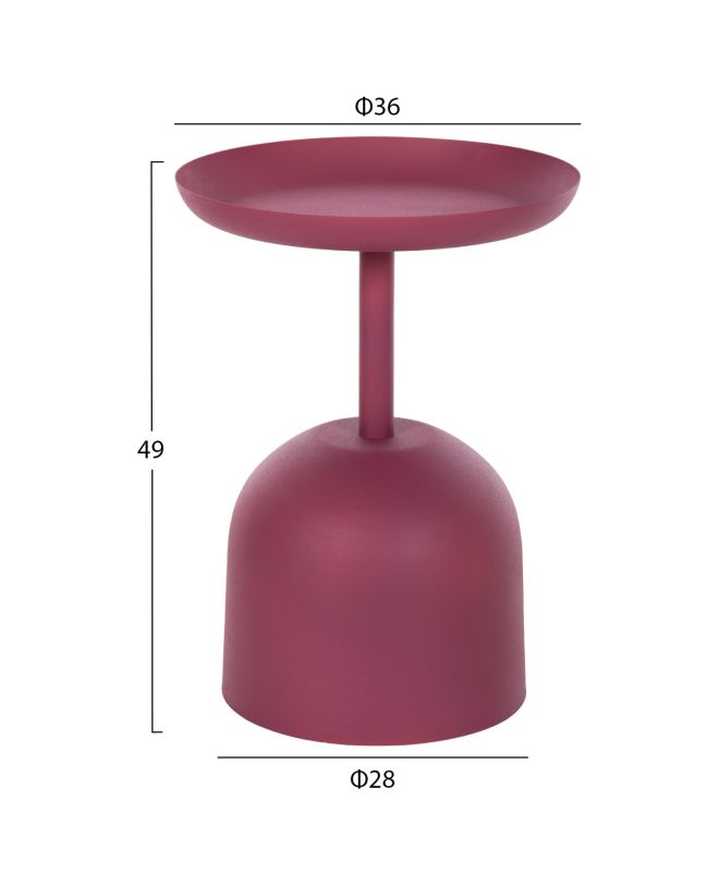 ΤΡΑΠΕΖΙ ΒΟΗΘΗΤΙΚΟ ΣΤΡΟΓΓΥΛΟ DELBEL HM4262.06 ΜΕΤΑΛΛΟ ΣΕ ΡΟΖ Φ36x49Υ εκ.