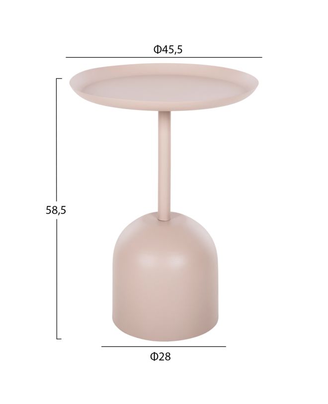 ΤΡΑΠΕΖΙ ΒΟΗΘΗΤΙΚΟ ΣΤΡΟΓΓΥΛΟ DELBEL HM4265.10 ΜΕΤΑΛΛΟ ΣΕ ΕΚΡΟΥ Φ45,5x58,5 εκ.