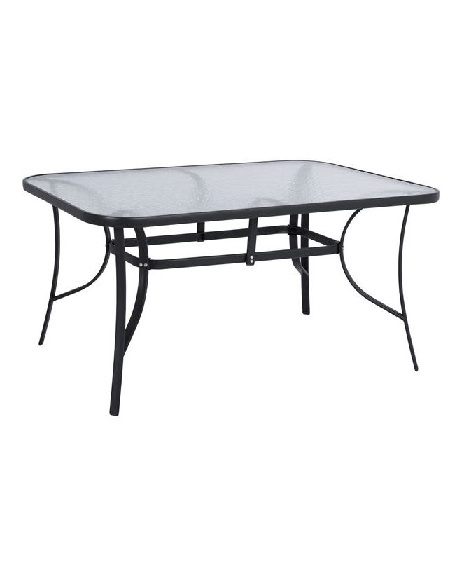 ΤΡΑΠΕΖΙ BRUNO 150X90Χ72Υεκ. ΓΚΡΙ ΜΕΤΑΛΛΙΚΟ ΜΕ ΓΥΑΛΙΝΗ ΕΠΙΦΑΝΕΙΑ HM5145.01