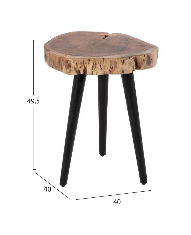 ΤΡΑΠΕΖΙ ΣΑΛΟΝΙΟΥ ΒΟΗΘΗΤΙΚΟ ΑΠΟ ΜΑΣΙΦ ΞΥΛΟ ΑΚΑΚΙΑΣ HM8364.11 Φ40x49.5Υ εκ.