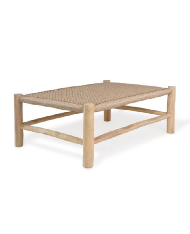 ΤΡΑΠΕΖΙ ΣΑΛΟΝΙΟΥ LONDER HM5985 ΞΥΛΟ ΤΕΑΚ- ΣΥΝΘΕΤΙΚΟ RATTAN-ΦΥΣΙΚΟ 120x80x40Yεκ.