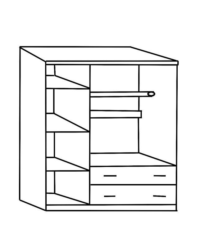 Ντουλάπα ArteLibre LANTERN Φυσικό Χρώμα 150x55x180cm