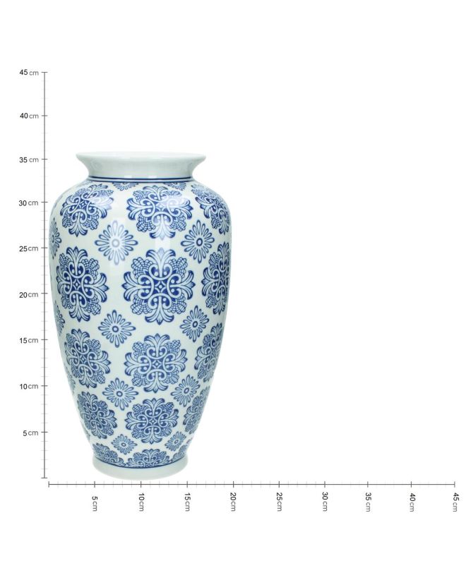 Βάζο Μπλε Πορσελάνη 18x18x36cm