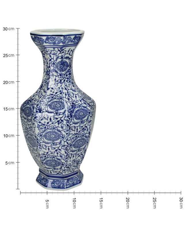 Βάζο Μπλε Πορσελάνη 15x15x30cm