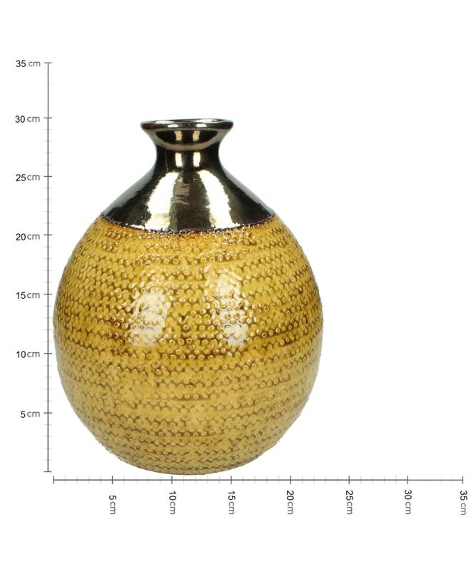 Βάζο Χειροποίητο Κίτρινο Κεραμικό 25x25x30cm