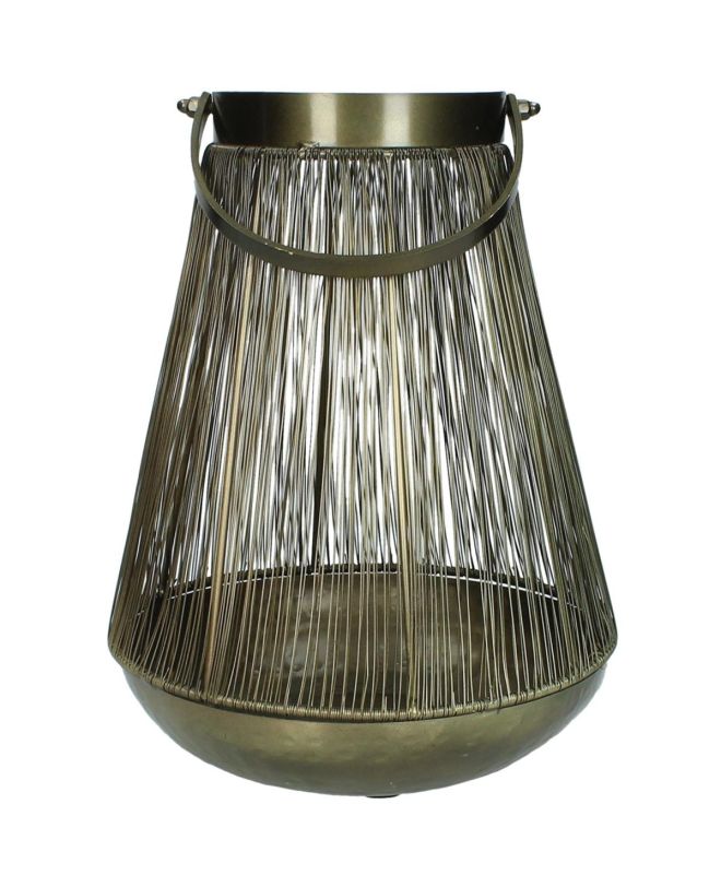 Φανάρι Χρυσό Μέταλλο 21x21x28cm