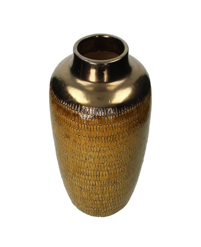 Βάζο Χειροποίητο Κίτρινο Κεραμικό 23x23x30cm