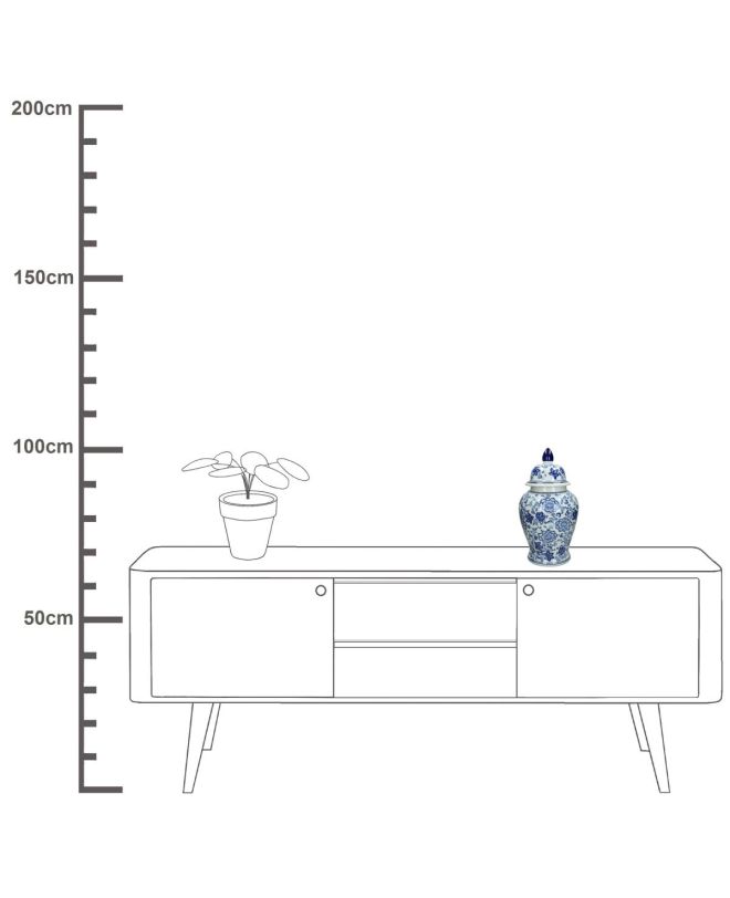 Βάζο Μπλε Πορσελάνη 22x22x36.5cm