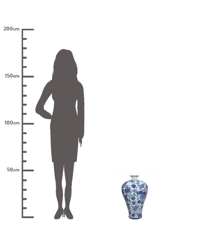 Βάζο Μπλε Πορσελάνη 28x28x48cm