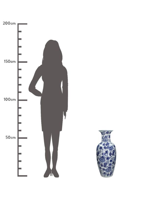 Βάζο Μπλε Πορσελάνη 26.5x26.5x61cm