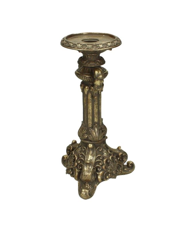 Κηροπήγιο Χρυσό Polyresin 13.2x13.2x27cm