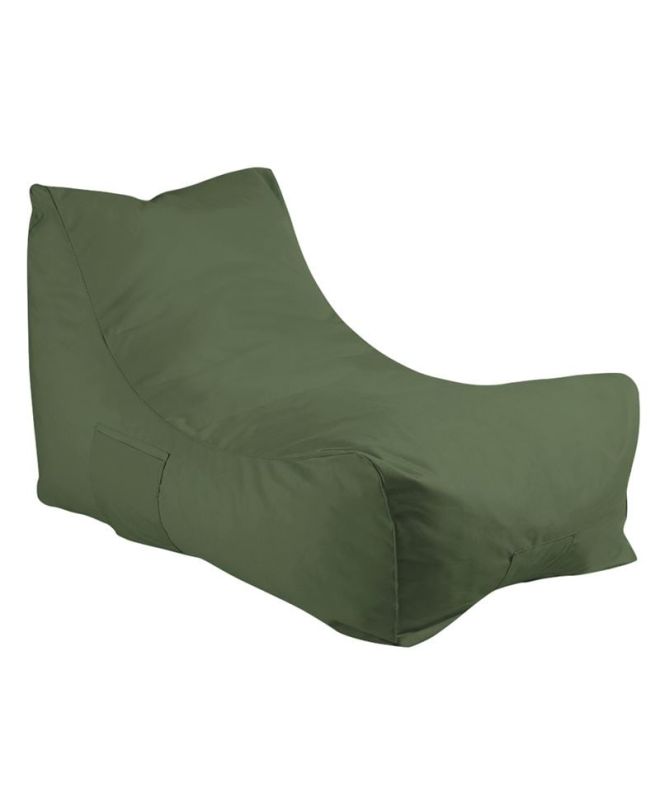 LAZY Πουφ Ανάκλιντρο 100% Αδιάβροχο, Ύφασμα Λαδί  70x106x67cm