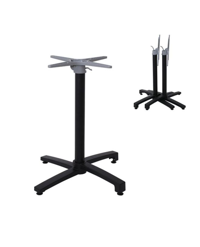 ALTEA Βάση Τραπεζιού Αλουμίνιο Απόχρωση Μαύρο, Πτυσσόμενη (6,10kg)  68x68cm H.72cm