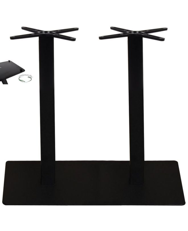 PRATO-R Βάση Τραπεζιού Μακρόστενη με ρεγουλατόρο Μέταλλο Βαφή Μαύρο (21,10kg)  70x40cm H.73cm