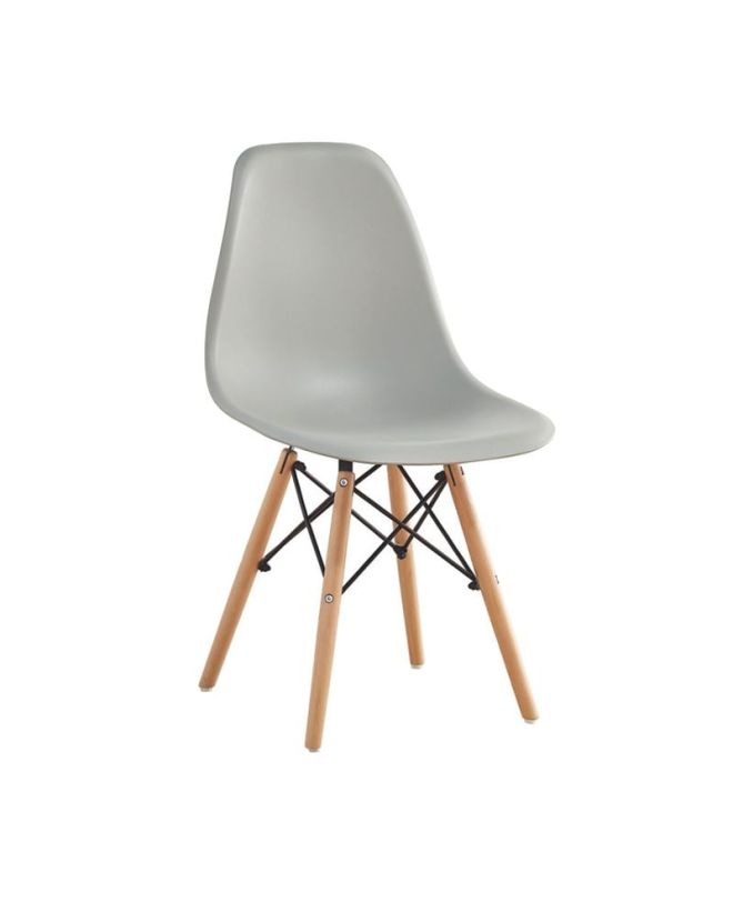 ART Wood Καρέκλα Τραπεζαρίας - Κουζίνας, Πόδια Οξιά, Κάθισμα PP Γκρι - 1 Step K/D  46x52x82cm