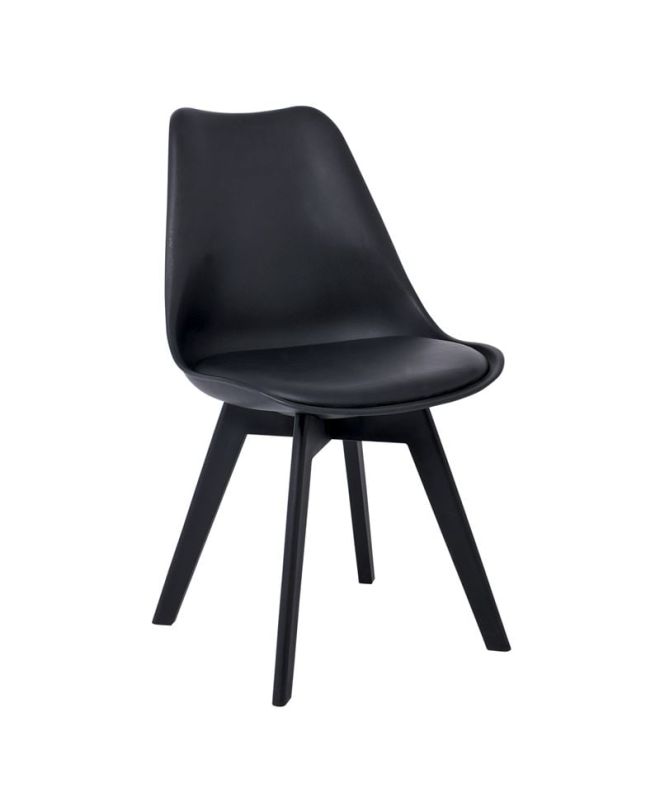 MARTIN-II Καρέκλα PP Μαύρη, Μονταρισμένη Ταπετσαρία  49x56x83cm