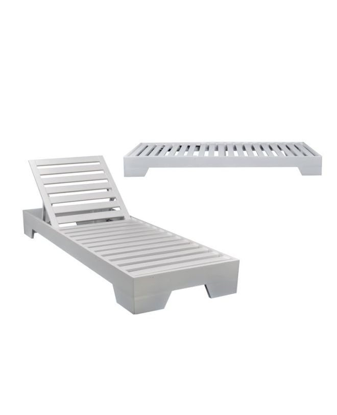 VERANO Ξαπλώστρα (A) Οξιά Άσπρο  74x213x22cm