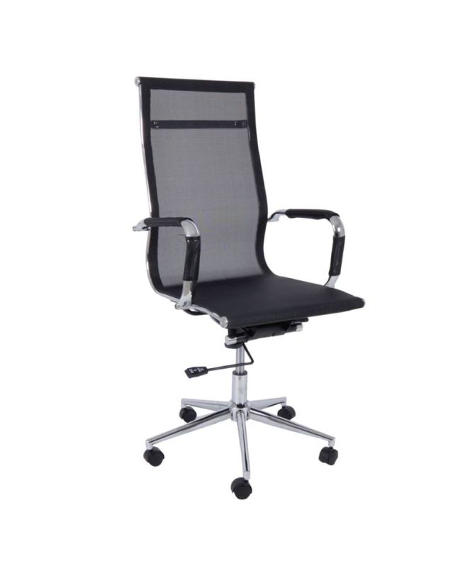 BF3200 Πολυθρόνα Διευθυντή Μέταλλο Χρώμιο - Mesh Μαύρο  55x64x108/116cm