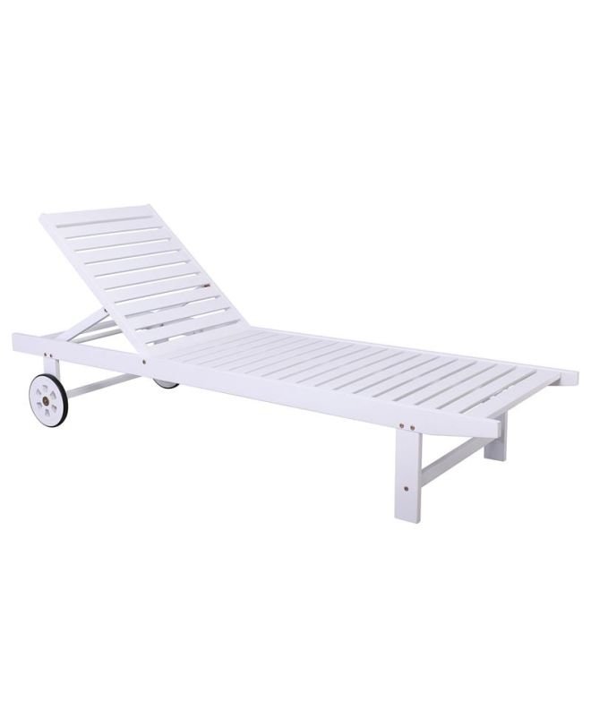 LUGANO Ξαπλώστρα Ξύλο Acacia, Απόχρωση Άσπρο  65x196x32cm