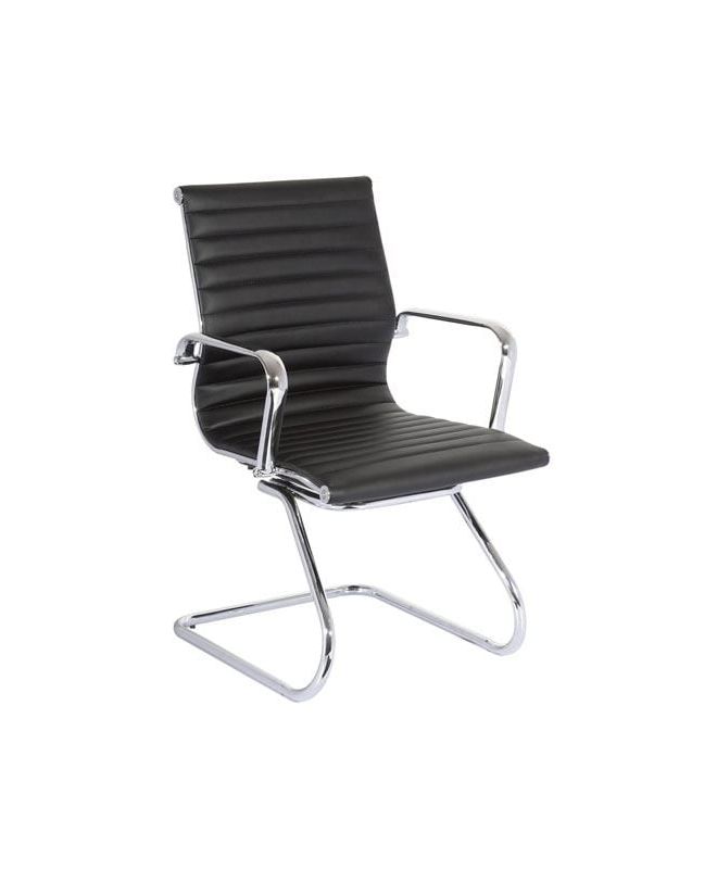 BF4400V Πολυθρόνα Επισκέπτη Μέταλλο Χρώμιο - PU Μαύρο  57x62x90cm