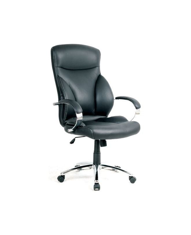 BF5300 Πολυθρόνα Διευθυντή Μέταλλο Χρώμιο, PU Μαύρο  68x70x117/127cm