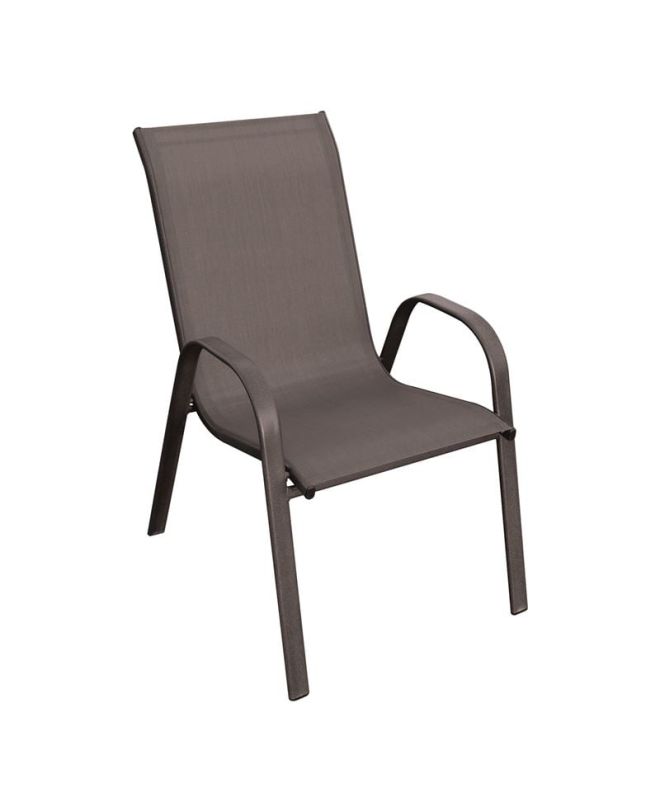 RIO Πολυθρόνα Κήπου-Βεράντας, Μέταλλο Βαφή Καφέ, Τextilene Καφέ, Στοιβαζόμενη  55x74x91cm