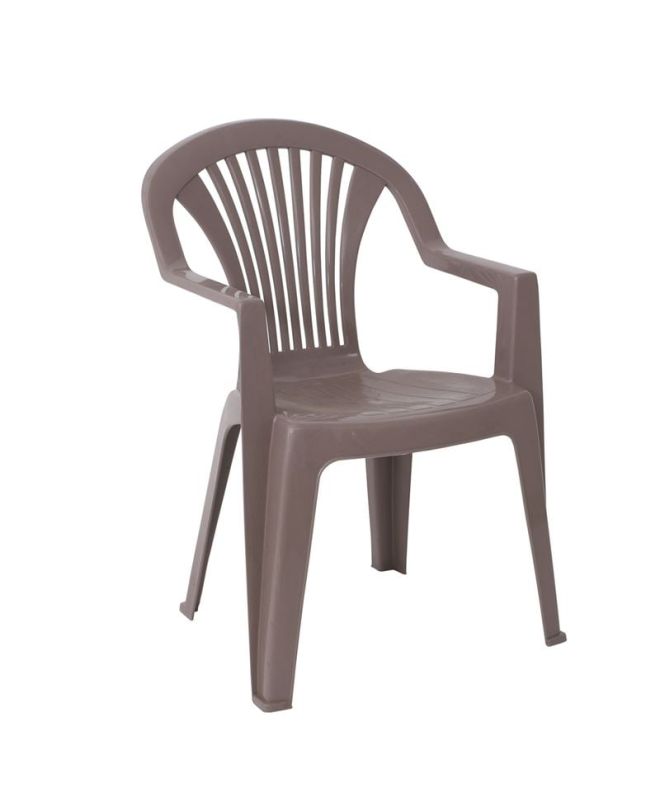 LIDO Πολυθρόνα Τραπεζαρίας Κήπου - Βεράντας Στοιβαζόμενη, PP Απόχρωση Tortora  58x57x81cm