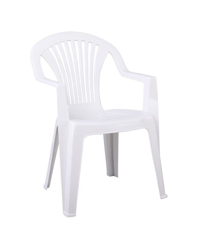 LIDO Πολυθρόνα Τραπεζαρίας Κήπου - Βεράντας Στοιβαζόμενη, PP Απόχρωση Άσπρo  58x57x81cm