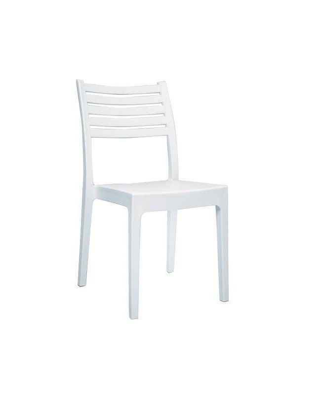 OLIMPIA Καρέκλα Τραπεζαρίας Κήπου Στοιβαζόμενη, PP - UV Protection, Απόχρωση Άσπρο  46x52x86cm