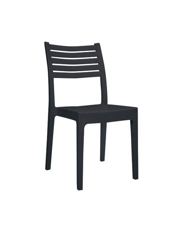 OLIMPIA Καρέκλα Τραπεζαρίας Κήπου Στοιβαζόμενη, PP - UV Protection, Απόχρωση Ανθρακί  46x52x86cm