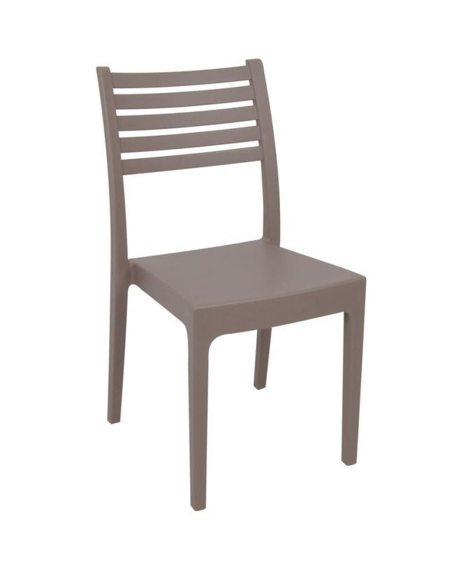 OLIMPIA Καρέκλα Τραπεζαρίας Κήπου Στοιβαζόμενη, PP - UV Protection, Απόχρωση Tortora  46x52x86cm