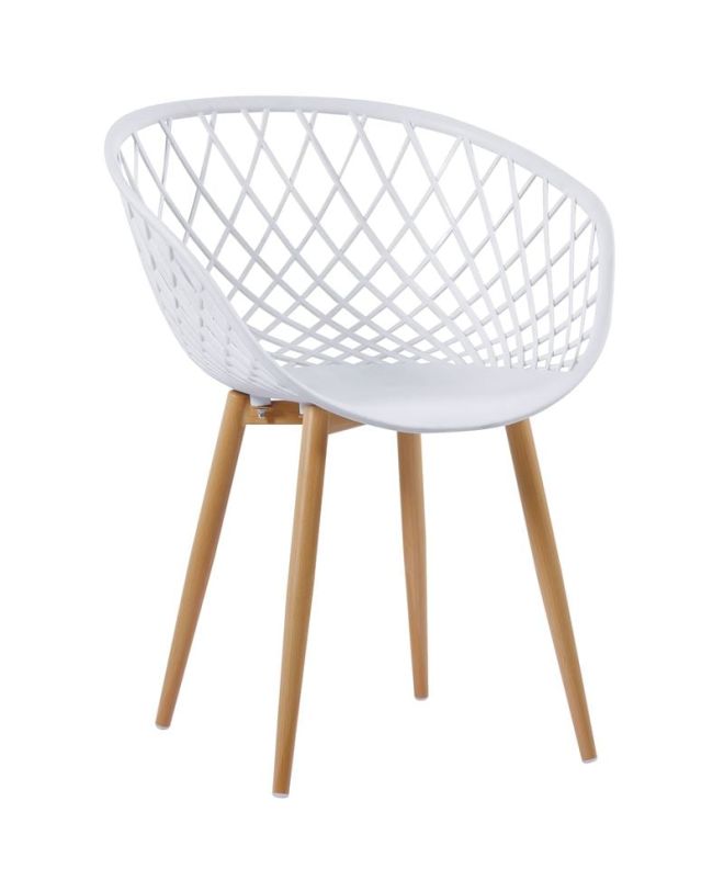 REX Πολυθρόνα Μέταλλο Βαφή Φυσικό, PP-UV Άσπρο (εκτός συσκευασίας)  62x56x80cm