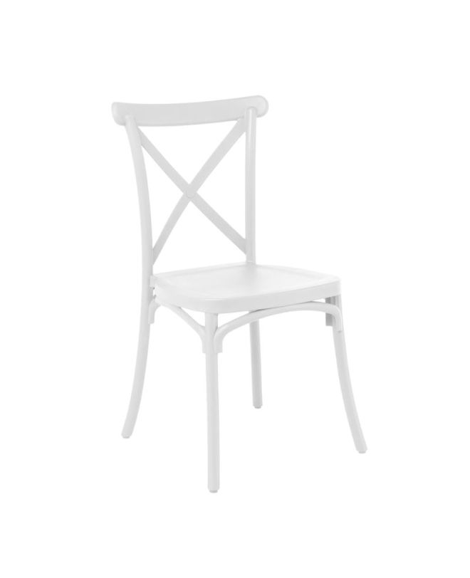 DESTINY Καρέκλα Πολυπροπυλένιο (PP), Απόχρωση Άσπρο, Στοιβαζόμενη  48x51x90cm