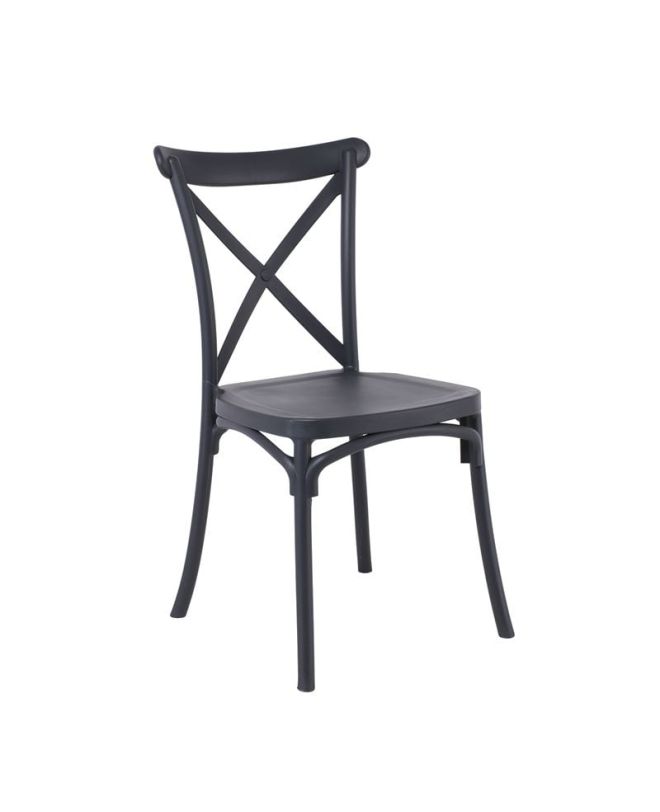 DESTINY Καρέκλα Πολυπροπυλένιο (PP), Απόχρωση Ανθρακί, Στοιβαζόμενη  48x51x90cm