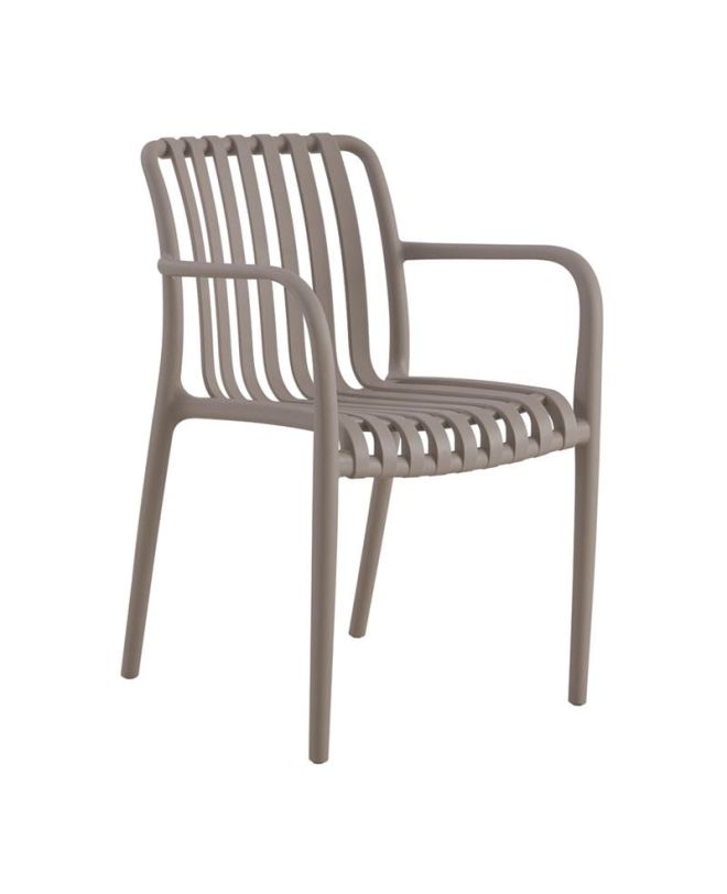 MODA Πολυθρόνα Στοιβαζόμενη PP - UV Protection Απόχρωση Mocha  55x58x81cm